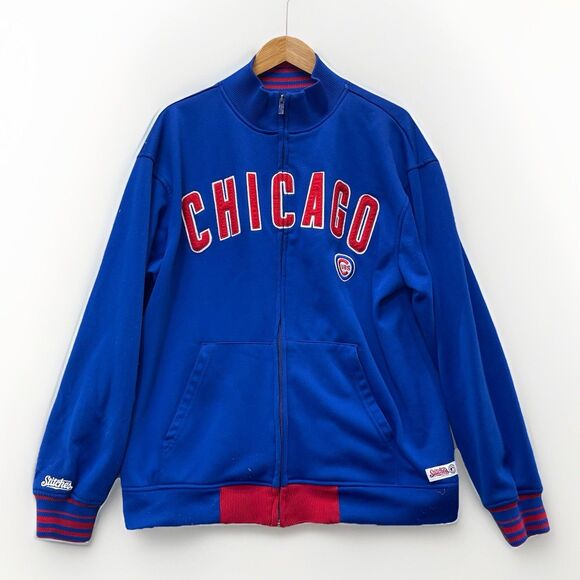 Stitches Chicago Cubs Full Zip Fleece Jacket Coat Men's Large MLB - Picture 1 of 9